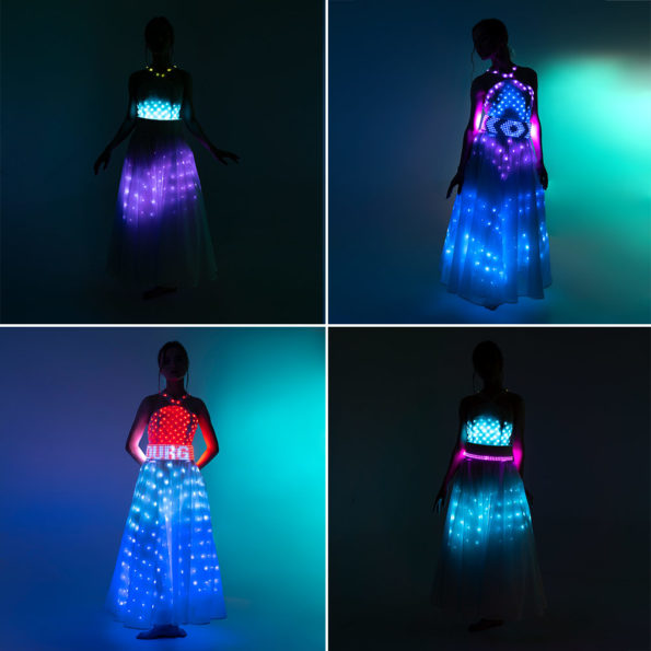 Galaxy light up clothing for dance - Fancy dress with rainbow belt