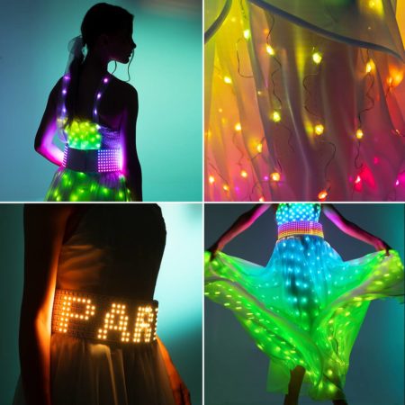 Galaxy light up clothing for dance - Fancy dress with rainbow belt