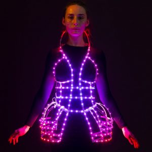 Rave LED light up rainbow Cage dress outfit _C42-1 - by ETERESHOP