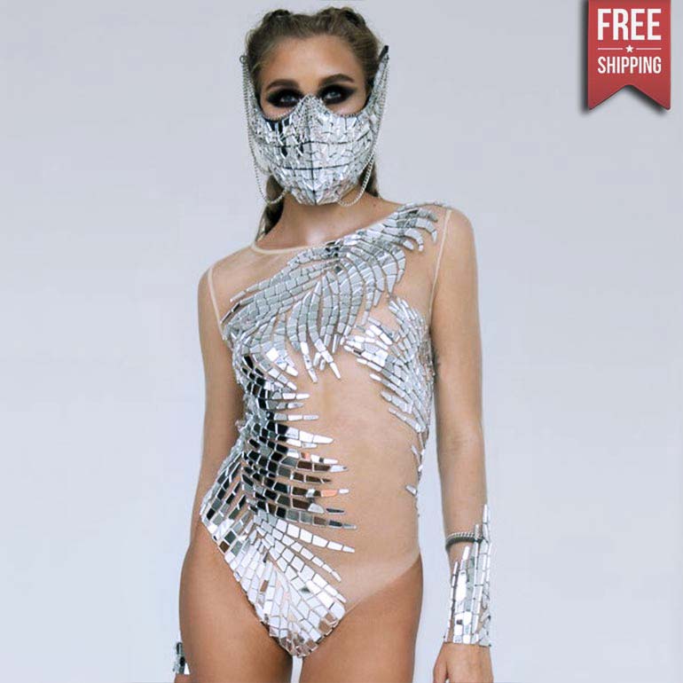 silver sequin bodysuit