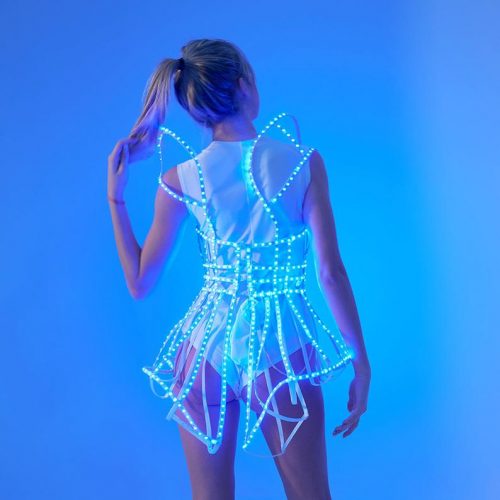 Rave LED light up Cage dress outfit - by Etereshop