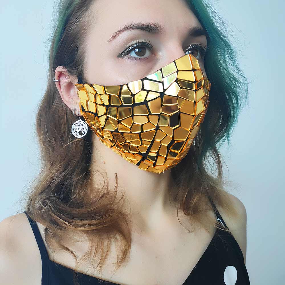 Gold Mirror Face Mask minimalist style by ETERESHOP _M100