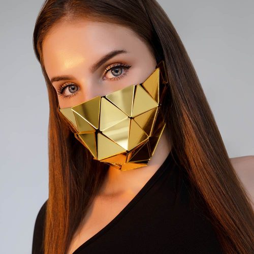 Gold Mask with Mirror Triangles by ETERESHOP _M111