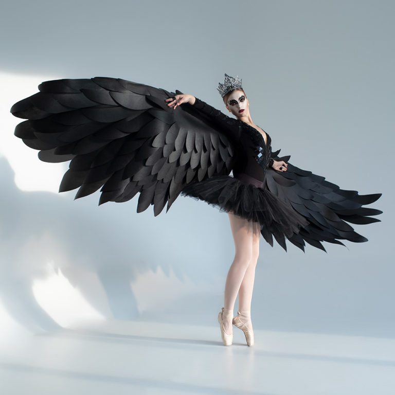 Black Angel Wings Halloween Costume Devil Cosplay Outfit