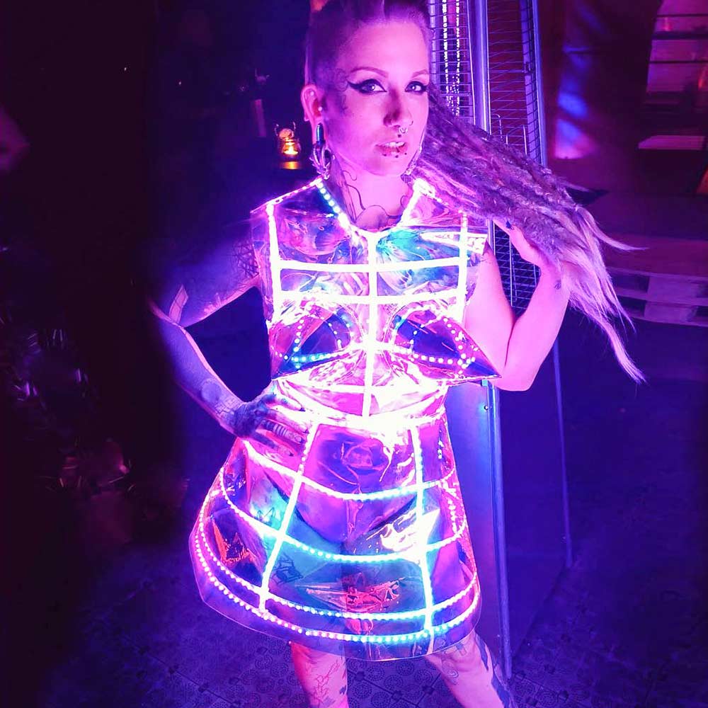 NEW Party Club Dancer LED Light up Clothing Bra Dance Wear Girls