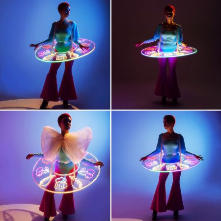 Led Neon strolling table costume to meet and entertain guests