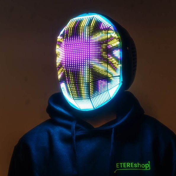 Light up DJ Helmet with led High Density Screen - by ETERESHOP