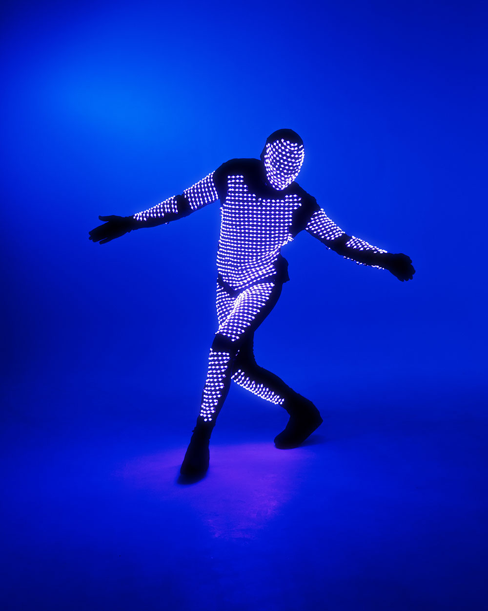 Programmable dance LED light up costume with a mask_ S60 - by ETERESHOP