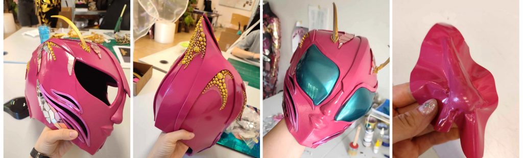 Creation of a pink dragonfly helmet ETERESHOP design