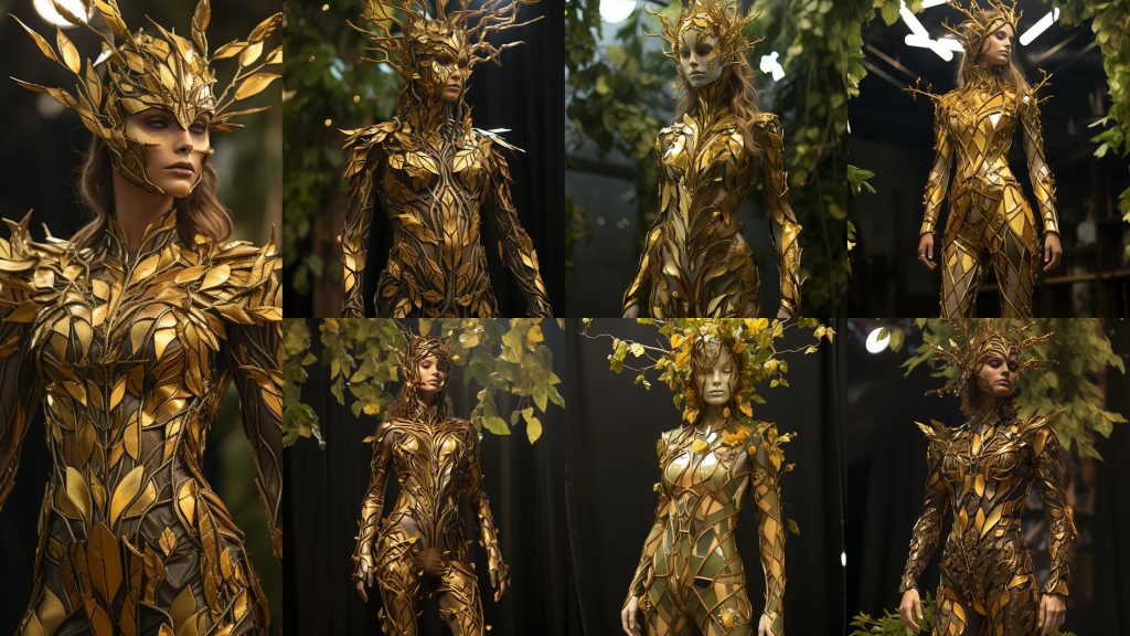 AI Generated Custom Gold Tree Costume Ideas