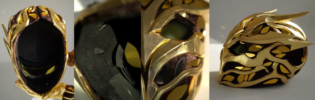 Golden Mirror Helmet Details ETERESHOP Design