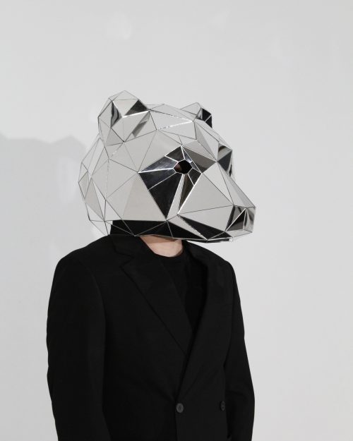 3D Bear Mask with a Disco Ball Effect