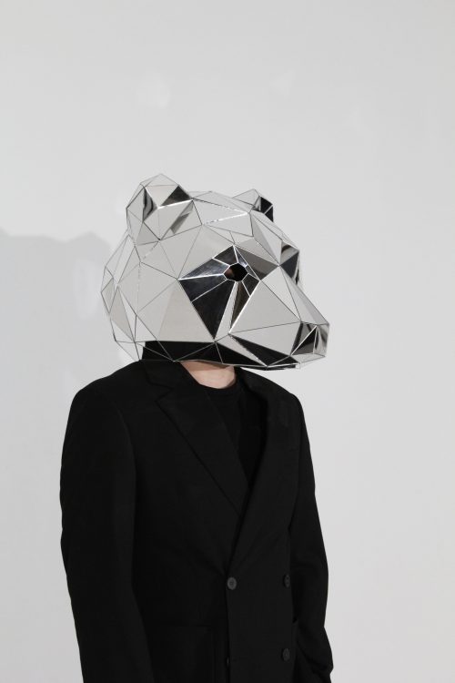 3D Bear Mask with a Disco Ball Effect