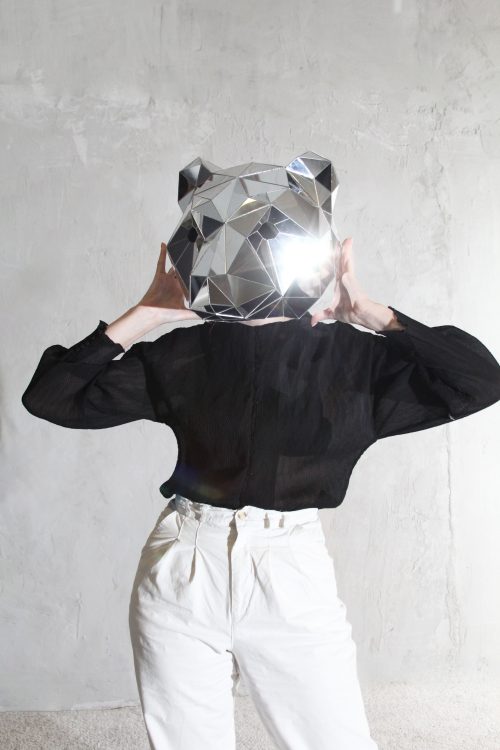 3D Silver Bear Helmet