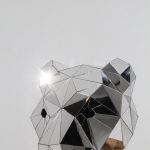 3D Silver Mirror Bear Helmet