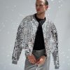 Silver Mirror Bomber Jacket