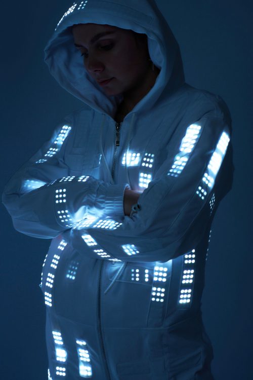 White Costume for Sreet Dances with 6000 LEDs