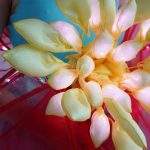 Closeup of a Red LED Flower Costume