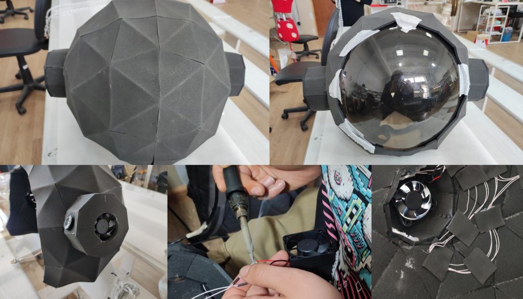 Creation of the Astronaut Helmet with LEDs and Silver Mirror