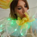 Daffodil Flower Costume with 200 LEDs Collar and a Hat Closeup