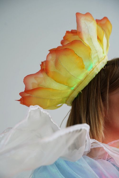 Daffodil Flower Costume with 200 LEDs Hat Closeup