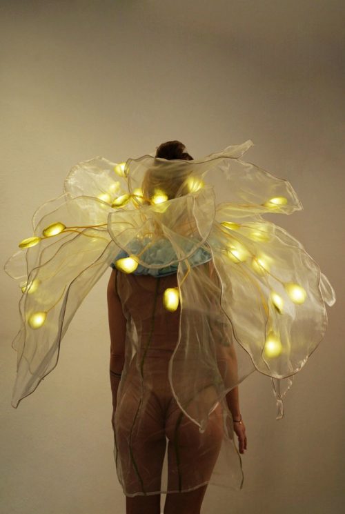 Flower Shoulder Cape 340 LEDs Shawl Costume back view