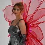 Red Flower Outfit with 200 LEDs side view