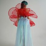 Red LED Flower Costume Back View