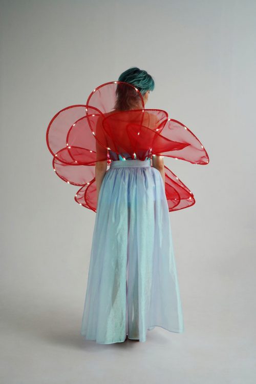 Red LED Flower Costume Back View