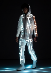 Smart LED Hip-Hop Dance Costume with a Hood