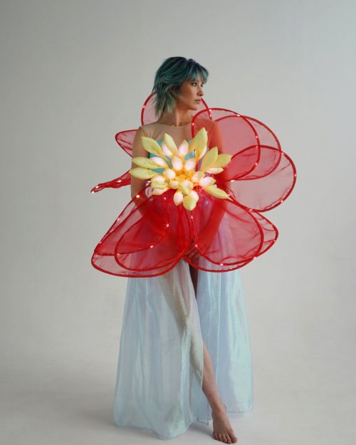 Smart LED Red Flower Costume