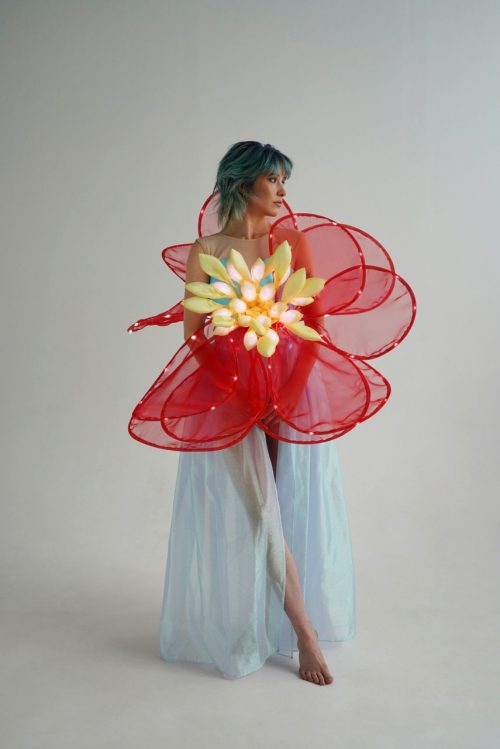 Smart LED Red Flower Costume