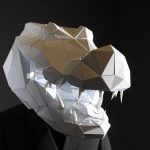 3D Low Poly Mask of an Alligator