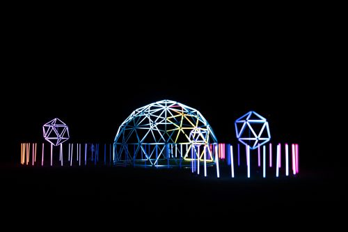 Luminous LED Tube Geo Dome Installation