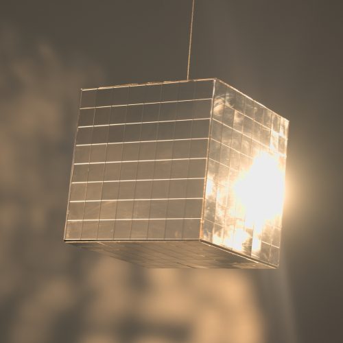 Silver Mirror Disco Cube Decor