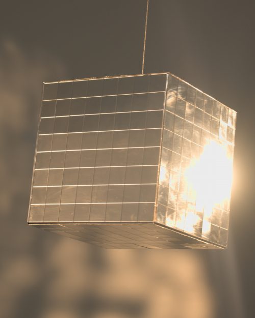 Silver Mirror Disco Cube Decor