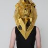 3D Gold Mirror Lion Mask