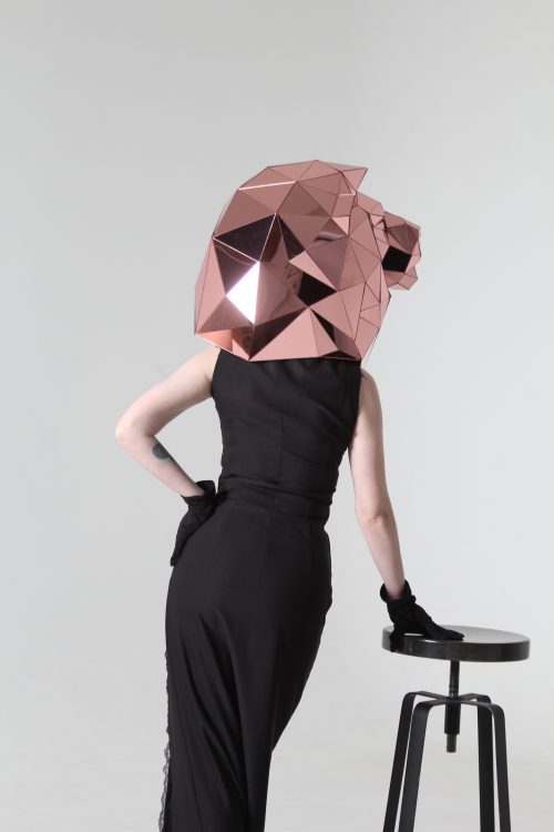 3D Pink Lion Helmet back view