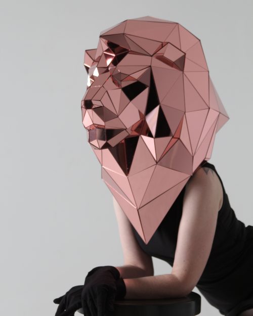 3D Pink Mirror Lion Mask Helmet ETERESHOP