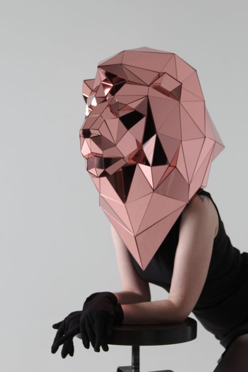 3D Pink Mirror Lion Mask Helmet ETERESHOP