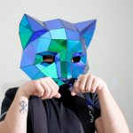 3D Scarab Green Mirror Cat Mask ETERESHOP Design