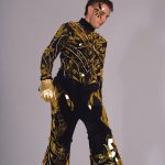 Gold Mirror Stilt Walker Tree Costume with LEDs ETERESHOP Design