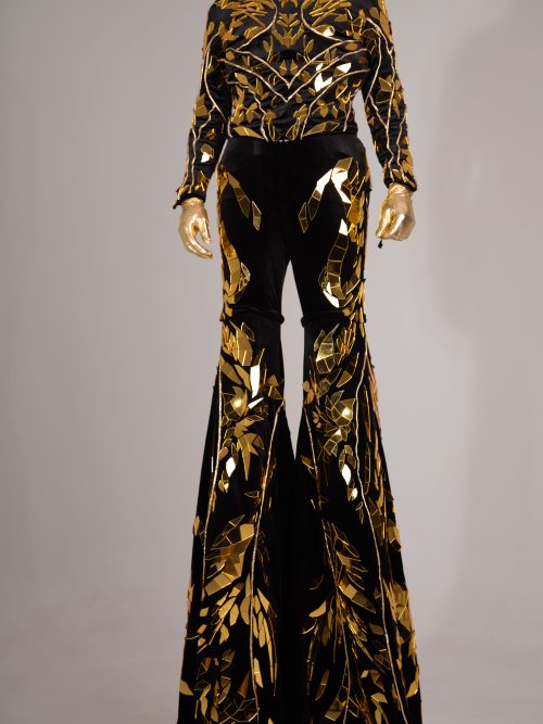 Gold Mirror Stilt Walker Tree Costume with LEDs on Trousers