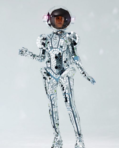 Mirror Astronaut Costume Silver Astronaut Suit