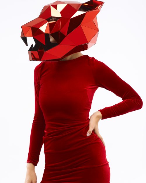 3D Red Panther Helmet