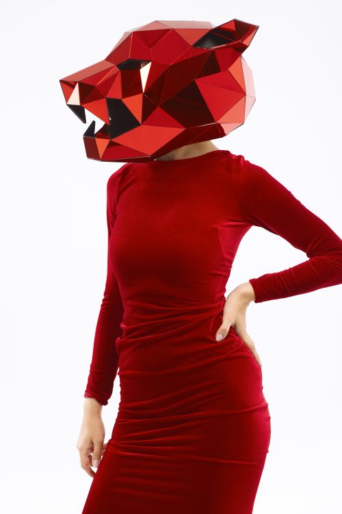 3D Red Panther Mask