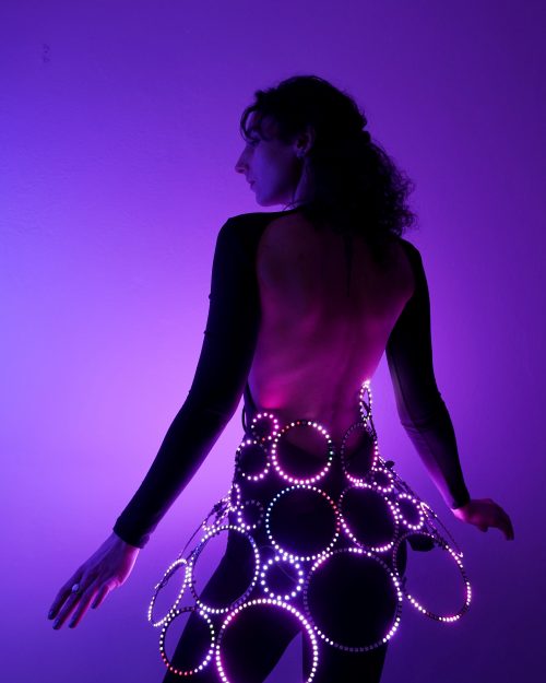 Glowing Rave Skirt with LED Circles