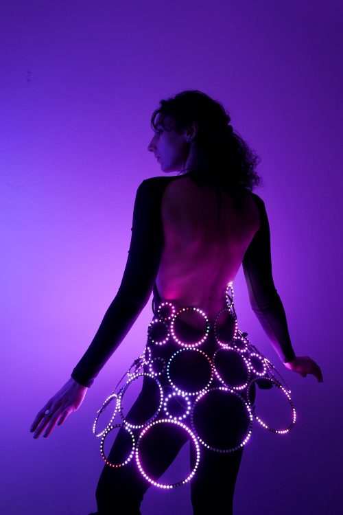 Glowing Rave Skirt with LED Circles