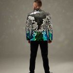 Shiny Mens Jacket for Stage Performers Two-tone mirror