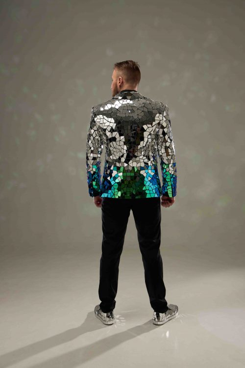 Shiny Mens Jacket for Stage Performers Two-tone mirror